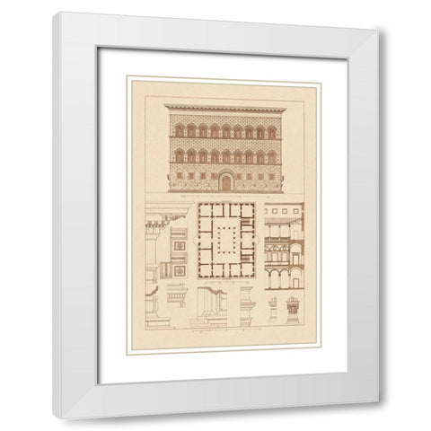 Palazzo Strozzi at Florence White Modern Wood Framed Art Print with Double Matting by Buhlmann, J.