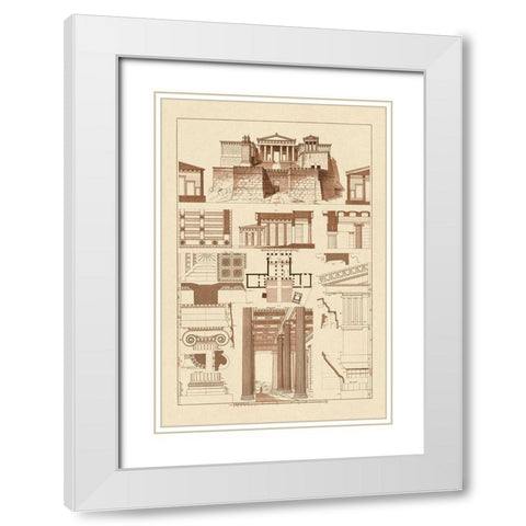 The Propylaea of the Acropolis at Athens White Modern Wood Framed Art Print with Double Matting by Buhlmann, J.