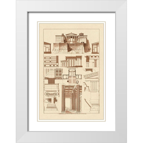 The Propylaea of the Acropolis at Athens White Modern Wood Framed Art Print with Double Matting by Buhlmann, J.