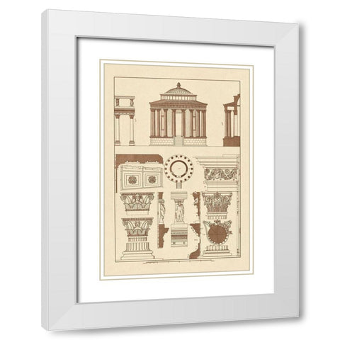 Temple of Vesta at Tivoli, Incantana at Salonichi White Modern Wood Framed Art Print with Double Matting by Buhlmann, J.
