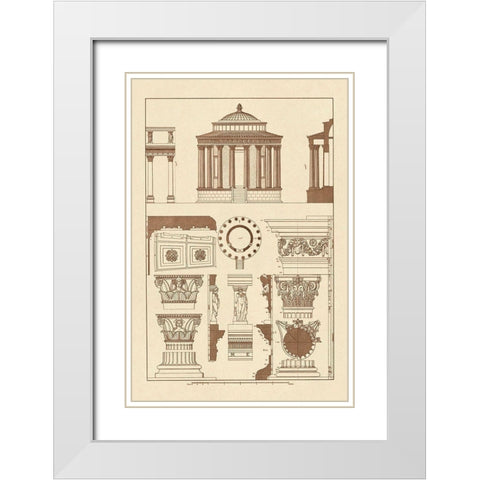 Temple of Vesta at Tivoli, Incantana at Salonichi White Modern Wood Framed Art Print with Double Matting by Buhlmann, J.