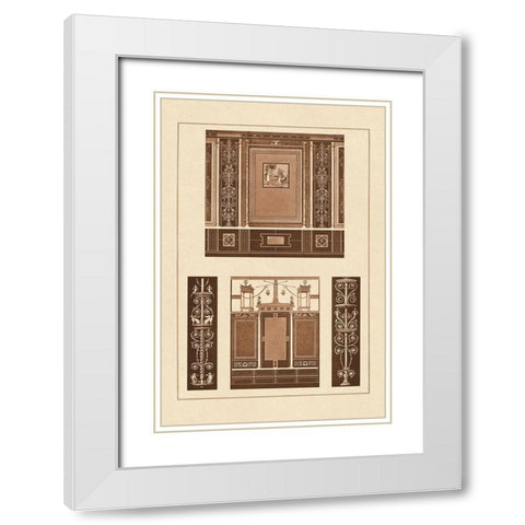 Ancient Wall Paintings White Modern Wood Framed Art Print with Double Matting by Buhlmann, J.