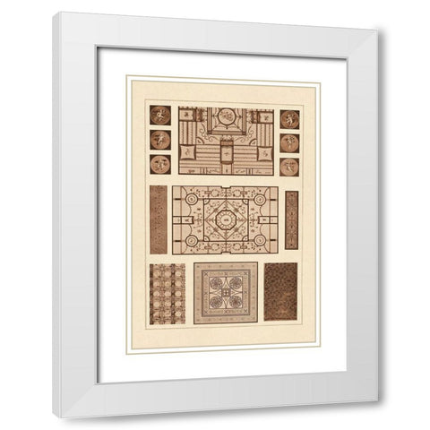Painted Ceilings and Pavements from Pompeii White Modern Wood Framed Art Print with Double Matting by Buhlmann, J.