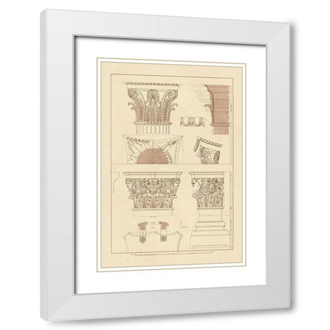 Ancient Capitals White Modern Wood Framed Art Print with Double Matting by Buhlmann, J.