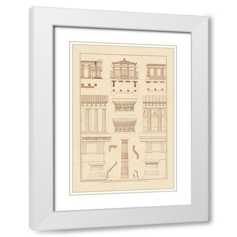 Doric Order, Temple of Zeus and Cased Column White Modern Wood Framed Art Print with Double Matting by Buhlmann, J.