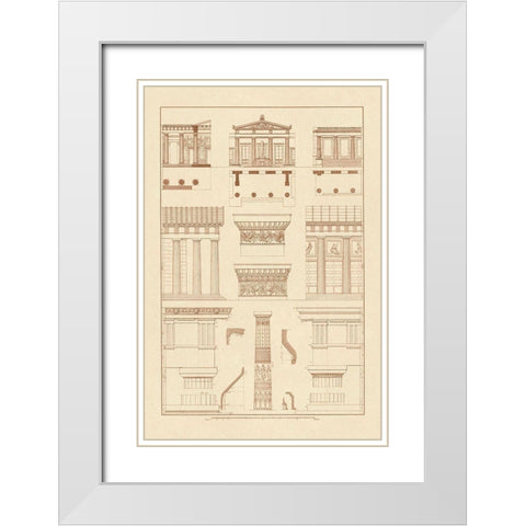 Doric Order, Temple of Zeus and Cased Column White Modern Wood Framed Art Print with Double Matting by Buhlmann, J.
