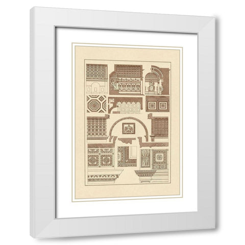 Roman Barrel Vaults White Modern Wood Framed Art Print with Double Matting by Buhlmann, J.