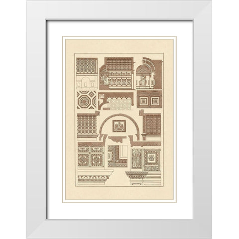 Roman Barrel Vaults White Modern Wood Framed Art Print with Double Matting by Buhlmann, J.