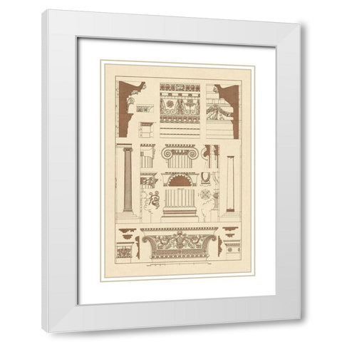 Entablatures and Capitals White Modern Wood Framed Art Print with Double Matting by Buhlmann, J.