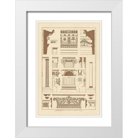 Entablatures and Capitals White Modern Wood Framed Art Print with Double Matting by Buhlmann, J.
