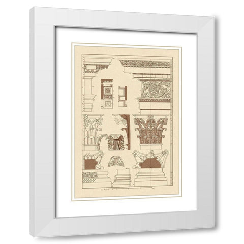 Entablatures, Capitals and Bases White Modern Wood Framed Art Print with Double Matting by Buhlmann, J.