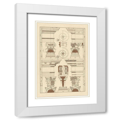 Pediments of the Renaissance White Modern Wood Framed Art Print with Double Matting by Buhlmann, J.