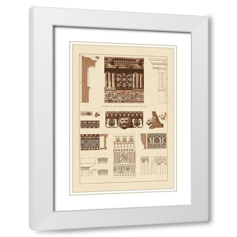 Entablatures, Terracottas and Cymas White Modern Wood Framed Art Print with Double Matting by Buhlmann, J.