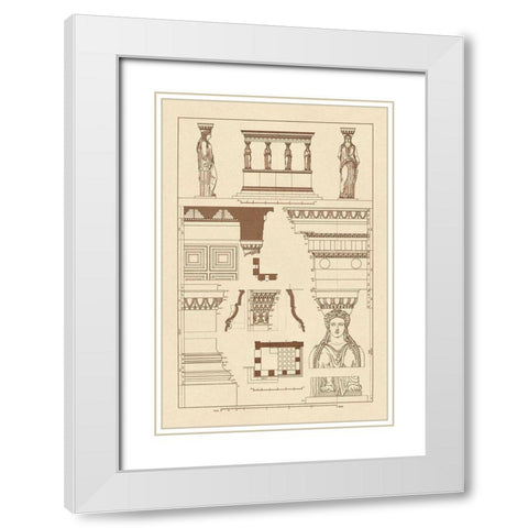 Porch of the Caryatids White Modern Wood Framed Art Print with Double Matting by Buhlmann, J.