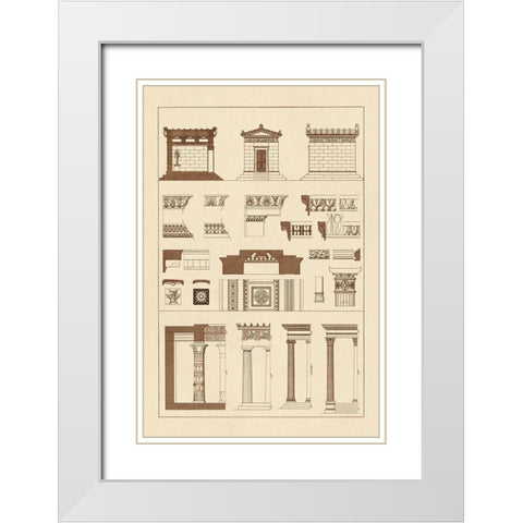 Hellenic Chapel and Decorative Forms White Modern Wood Framed Art Print with Double Matting by Buhlmann, J.