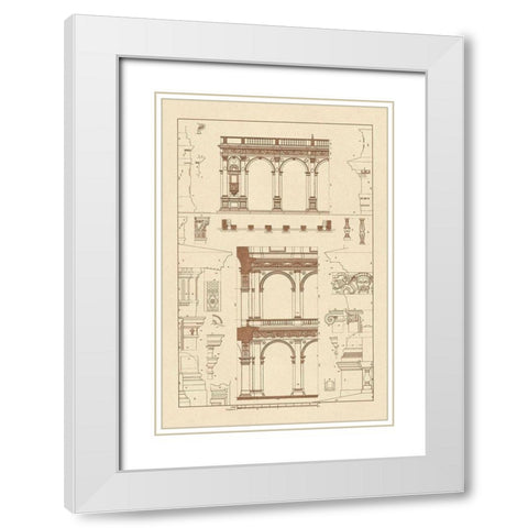 Porch of the Cathedral of Spoleto and Arcade from Palazzo Farnese White Modern Wood Framed Art Print with Double Matting by Buhlmann, J.