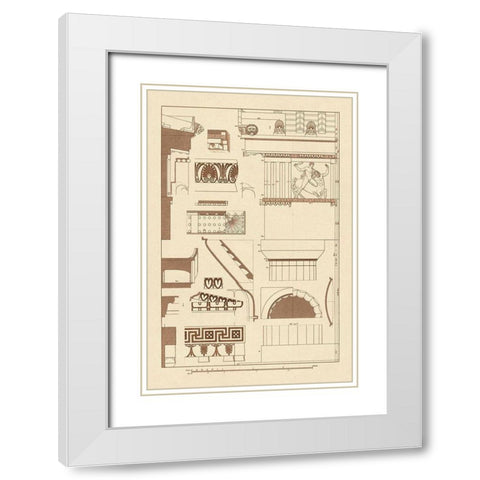 Details of Parthenon at Athens White Modern Wood Framed Art Print with Double Matting by Buhlmann, J.
