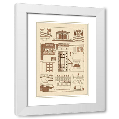 Temple of Athene and Theseus, Polychrome White Modern Wood Framed Art Print with Double Matting by Buhlmann, J.