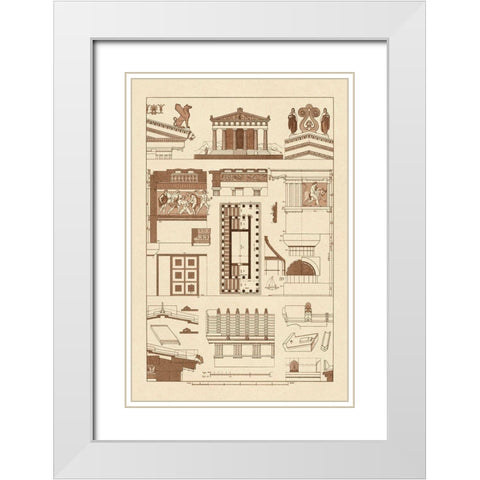 Temple of Athene and Theseus, Polychrome White Modern Wood Framed Art Print with Double Matting by Buhlmann, J.