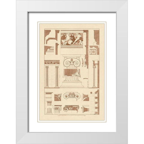 Ionic Orders and Capitals, Polychrome White Modern Wood Framed Art Print with Double Matting by Buhlmann, J.