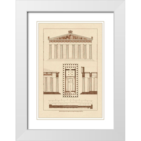 The Parthenon at Athens, Polychrome White Modern Wood Framed Art Print with Double Matting by Buhlmann, J.