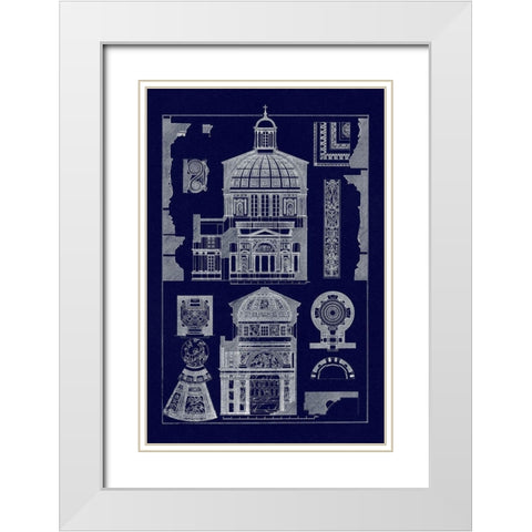 Domical Vaulting of the Renaissance (Blueprint) White Modern Wood Framed Art Print with Double Matting by Buhlmann, J.