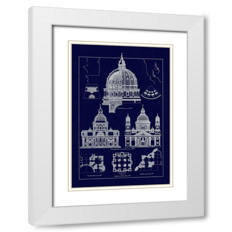 The Domeas Central Crowning Feature of the Renaissance (Blueprint) White Modern Wood Framed Art Print with Double Matting by Buhlmann, J.