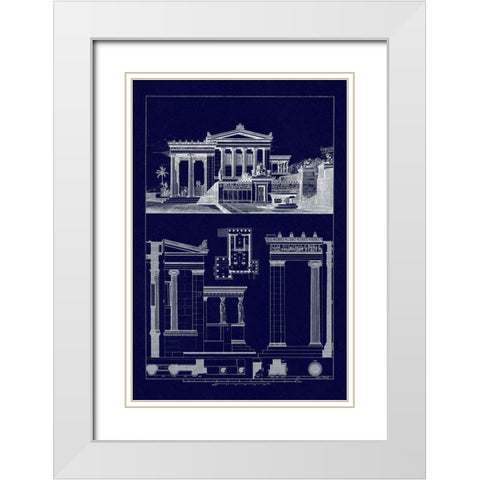 The Erechtheum at Athens (Blueprint) White Modern Wood Framed Art Print with Double Matting by Buhlmann, J.