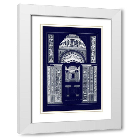 Decoration of the Second Corridor of the Loggie in the Vatican (Blueprint) White Modern Wood Framed Art Print with Double Matting by Buhlmann, J.