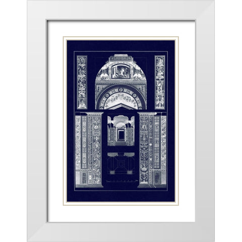 Decoration of the Second Corridor of the Loggie in the Vatican (Blueprint) White Modern Wood Framed Art Print with Double Matting by Buhlmann, J.