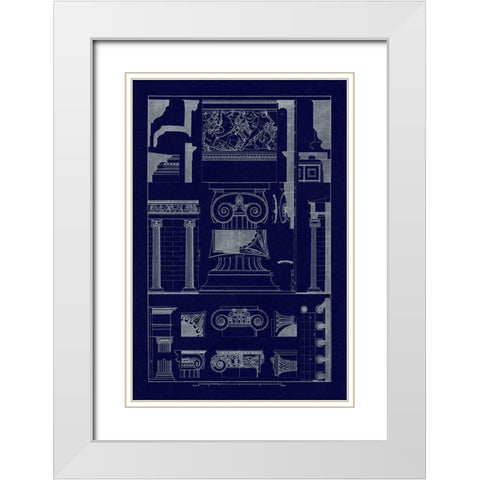 Ionic Capitals (Blueprint) White Modern Wood Framed Art Print with Double Matting by Buhlmann, J.