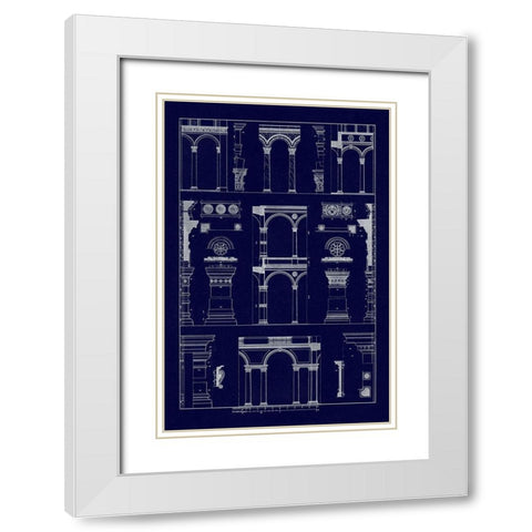 Arcades of the Renaissance (Blueprint) White Modern Wood Framed Art Print with Double Matting by Buhlmann, J.
