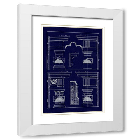 Doric and Tuscan Orders (Blueprint) White Modern Wood Framed Art Print with Double Matting by Buhlmann, J.