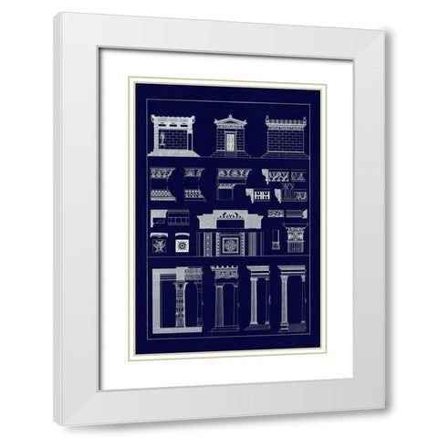 Hellenic Chapel and Decorative Forms (Blueprint) White Modern Wood Framed Art Print with Double Matting by Buhlmann, J.
