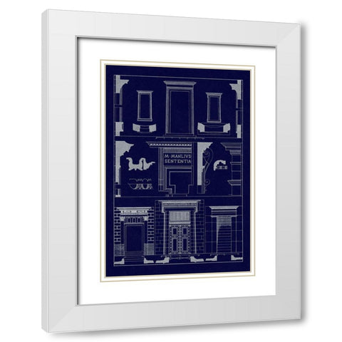 Doorways (Blueprint) White Modern Wood Framed Art Print with Double Matting by Buhlmann, J.