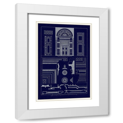 Doorway of the Pantheon at Rome (Blueprint) White Modern Wood Framed Art Print with Double Matting by Buhlmann, J.