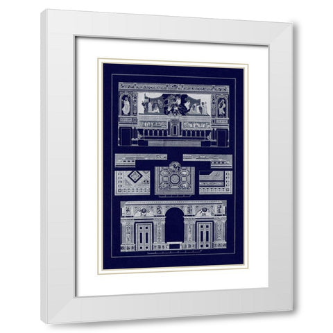 Decoration of Large Halls, Polychrome (Blueprint) White Modern Wood Framed Art Print with Double Matting by Buhlmann, J.
