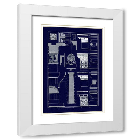 Details of Parthenon, Polychrome (Blueprint) White Modern Wood Framed Art Print with Double Matting by Buhlmann, J.