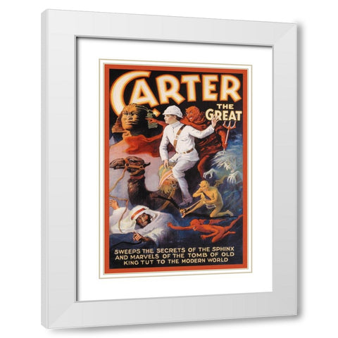 Magicians: Carter the Great: Secrets of the Sphinx White Modern Wood Framed Art Print with Double Matting by Otis