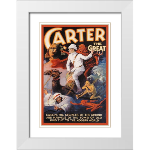 Magicians: Carter the Great: Secrets of the Sphinx White Modern Wood Framed Art Print with Double Matting by Otis