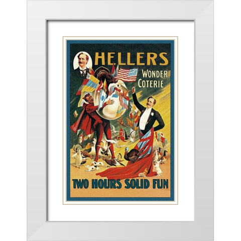 Magicians: Hellers Wonder Coterie White Modern Wood Framed Art Print with Double Matting by Friedlander, Adolph