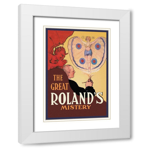 Magicians: Great Rolands Mystery White Modern Wood Framed Art Print with Double Matting by Strobridge