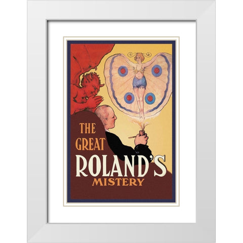 Magicians: Great Rolands Mystery White Modern Wood Framed Art Print with Double Matting by Strobridge