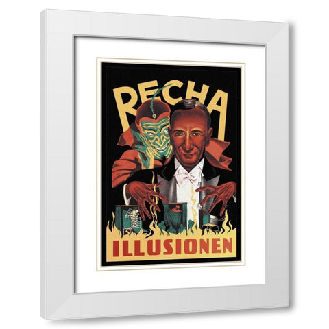 Magicians: Recha Illusionen White Modern Wood Framed Art Print with Double Matting by Unknown
