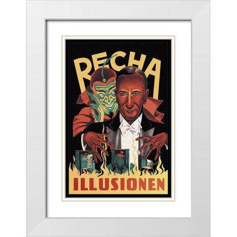 Magicians: Recha Illusionen White Modern Wood Framed Art Print with Double Matting by Unknown