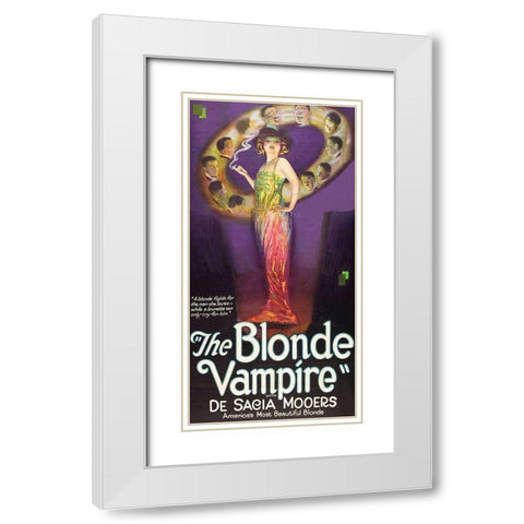 Vintage Film Posters: Blonde Vampire White Modern Wood Framed Art Print with Double Matting by Unknown