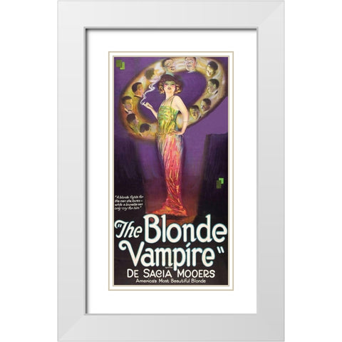 Vintage Film Posters: Blonde Vampire White Modern Wood Framed Art Print with Double Matting by Unknown