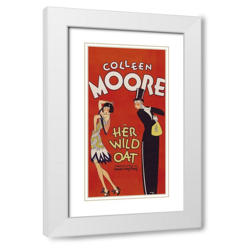 Vintage Film Posters: Her Wild Oat White Modern Wood Framed Art Print with Double Matting by Unknown