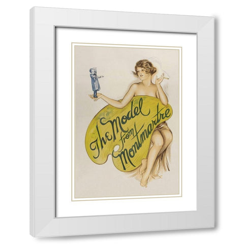 Vintage Film Posters: Model from Montmartre White Modern Wood Framed Art Print with Double Matting by Unknown