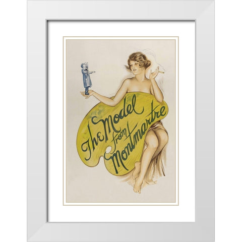 Vintage Film Posters: Model from Montmartre White Modern Wood Framed Art Print with Double Matting by Unknown